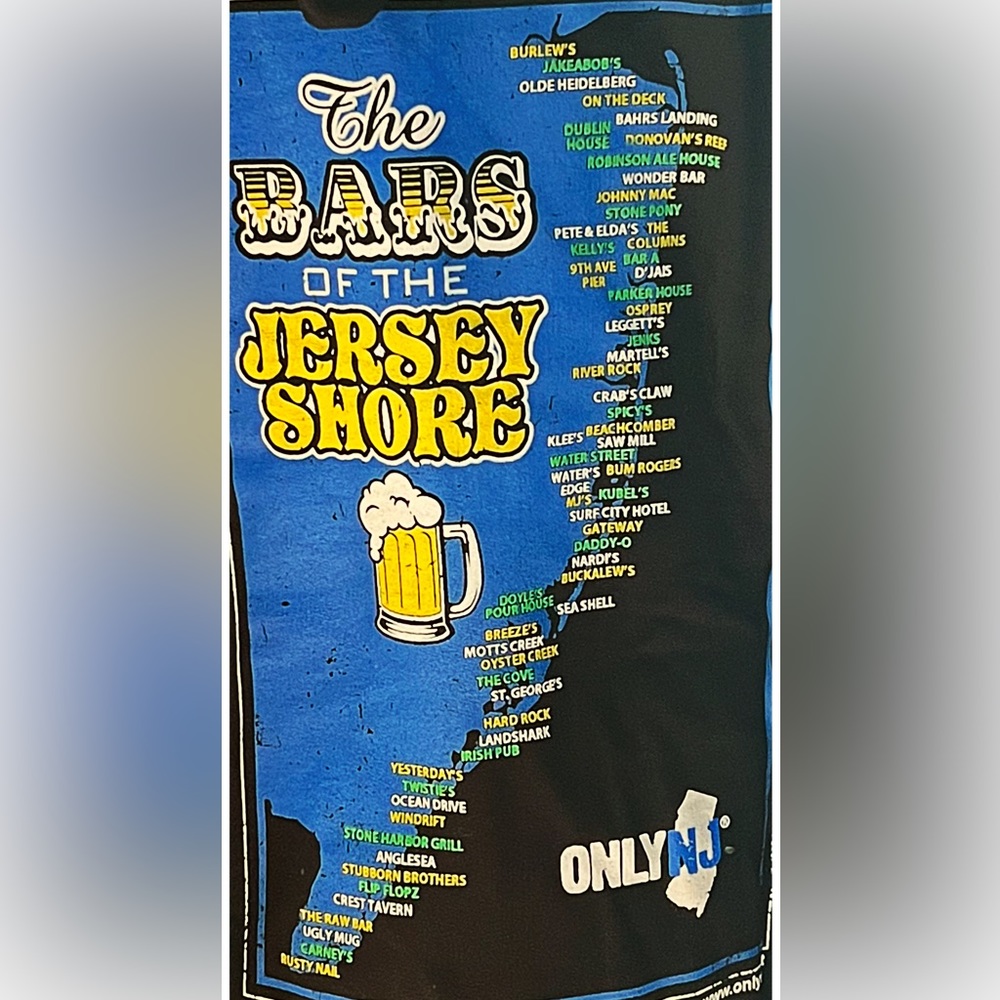 The bars of the Jersey shore T-shirt, brand new